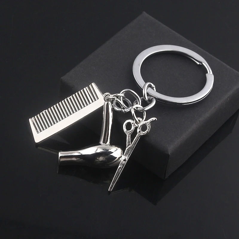 SG индивидуальность парикмахерские брелки фен расчески кулон ножницы брелок инструменты для стилистов Ножничные выдувные салонные хип хоп креативный подарок