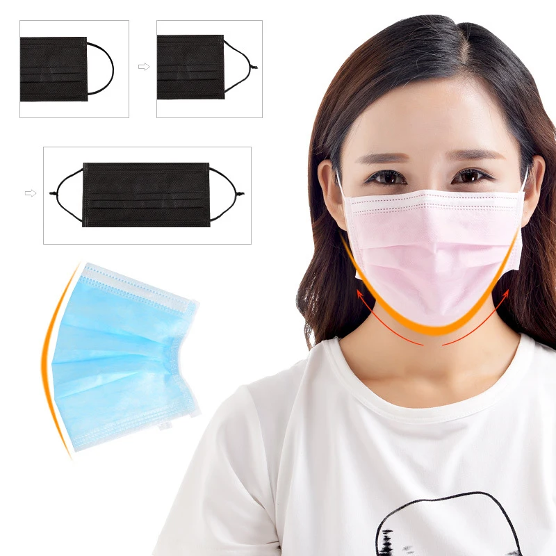 10 قطعة/الحزمة الغبار واقية المتاح 3 اللون الطبية الفم انفلونزا قناع متعددة اللون الضباب واقية الوجه الجراحية الأذن حلقة نمط النظافة قناع