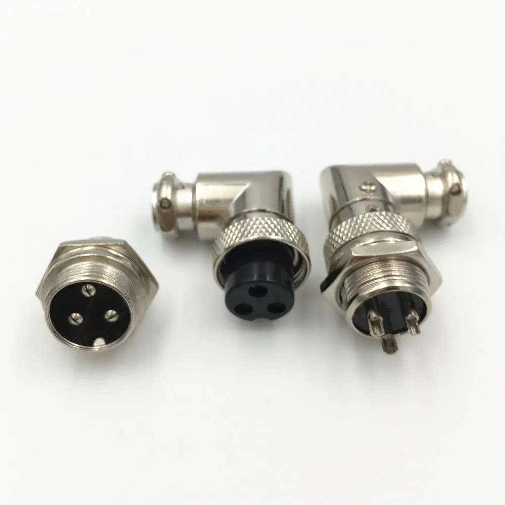 2 комплекта GX16 3 4 5 6 7 8 9 P контакты Электрический разъем M16 Колено 90 градусов