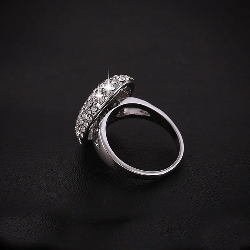 Silver Ring Wedding Ring Finger Ring GETNOIVAS Silver Color Twilight Breaking Dawn Bella Engagement Wedding Ring Gorgeous Rhinestone Inlay Women Jewelry SL