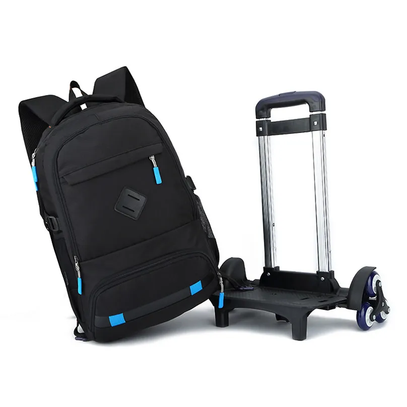 Рюкзак для мальчиков/школьная сумка на колесиках для детей, чемодан для путешествий, чемодан на 2/6 колесах, детские сумки для путешествий на колесиках, съемные сумки для книг