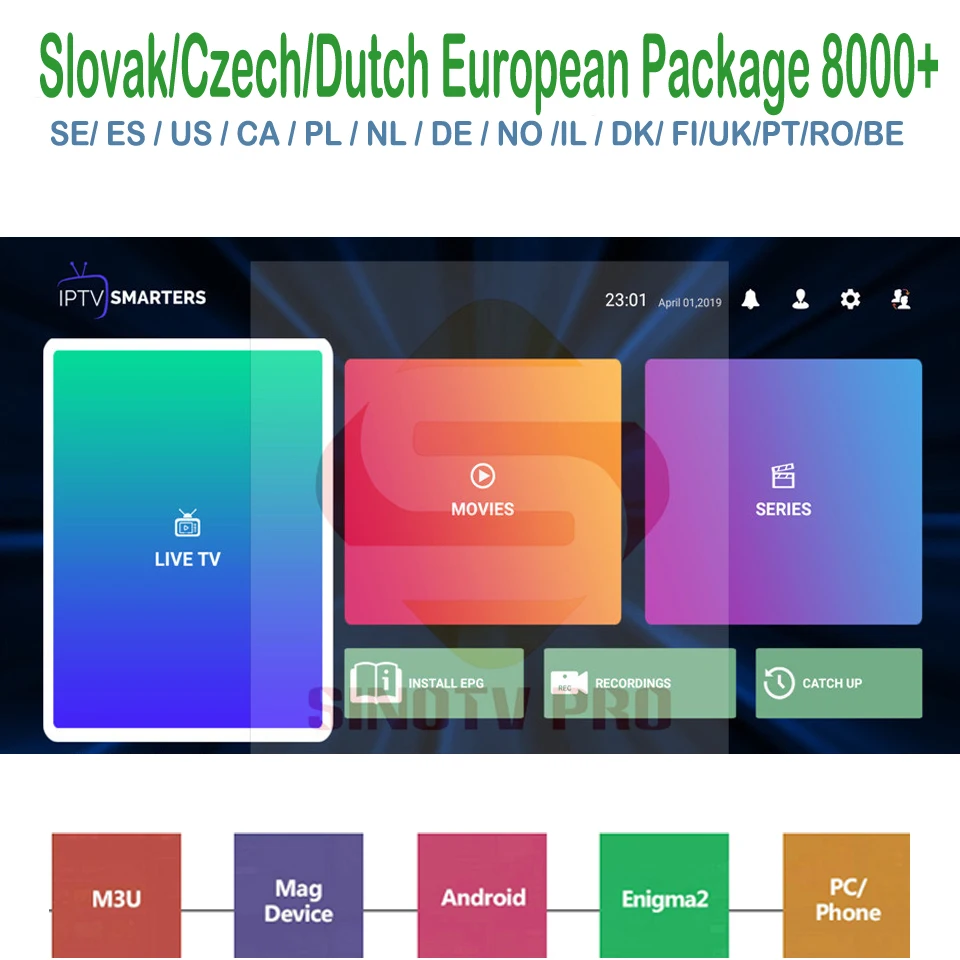 

1/3/6/12Month Slovak Czech IPTV Subscription Netherlands Norway Hebrew Denmark Belgium Bulgaria Swedish Poland French Live TV