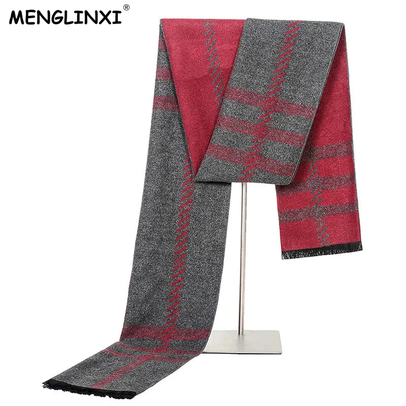 

2New Design 2018 Classic Striped Scarf Men Cashmere Shawl Winter Warm Silk Scarf Luxury Fashion Business Casual Scarves SF018
