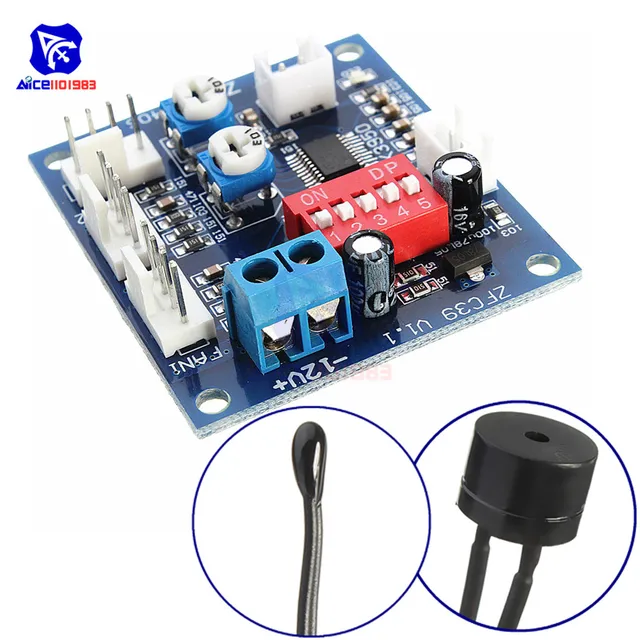 ntc 3950 thermistor pwm temperature probe speed controller boardntc 3950 thermistor pwm temperature probe speed controller board control module buzzer dc 12v cpu fan