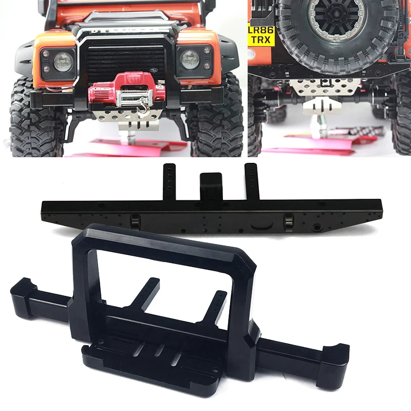 

1*Front Bumper 1*Rear Bumper Metal Bumper Black Tube Frame Accessories Front For Traxxas TRX-4 RC Car