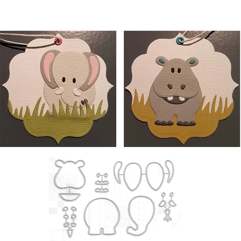 

Bear With Elephant Cute Animals Metal Cutting Dies for DIY Scrapbooking Paper Cards Making Decorative Crafts Supplies New 2019