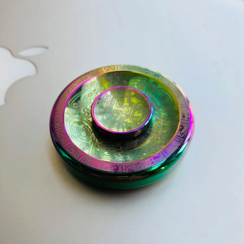 Final Sale! Colorful Maya Totem Round Hand Spinner Fingertips Aluminum Alloy Gyro Metal Fidget Spinner EDC Adult Finger Toy