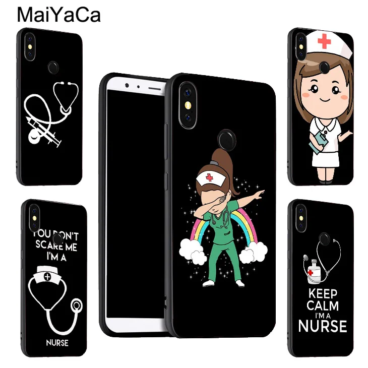 

MaiYaCa Nurse Stethoscope Heartbeat Phone Case For Xiaomi Redmi 5 Plus S2 6A Note 5 Pro 7 5A 4X Mi 8 6X A2 6 9 Max 3 2 Mix 2s F1