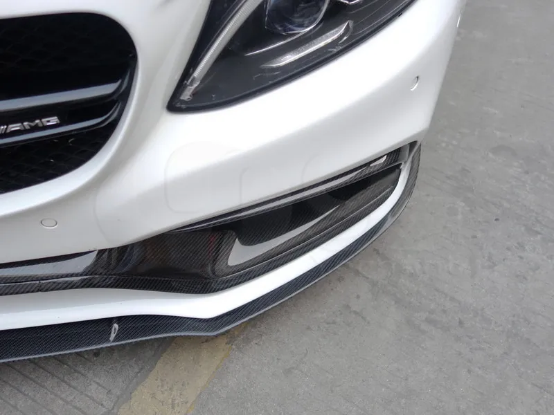 2015-2016 Mercedes Benz W205 C63 PSM Style Front Lip 3Pcs CF (14)