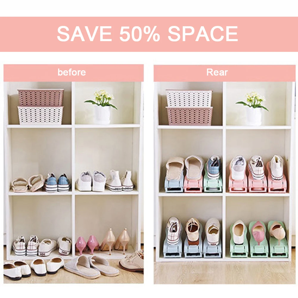 

Space saving Shoe Cabinet Finishing Shoe Storage Rack Adjustable Shoe Rack Plastic Shoe Rack Double Shoe Rack room accessories