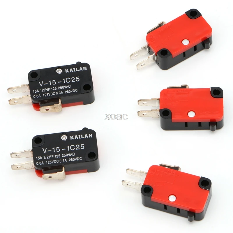 

5 Pcs Micro Limit Switch V-15-1C25 Roller Lever Snap Action 250V 16A Safety New M04 dropship