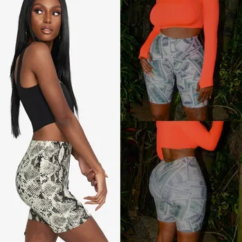 

Hirigin Womens Casual Hot Print Shorts Dance Cycle Fitness High Waist Stretch Mini Shorts