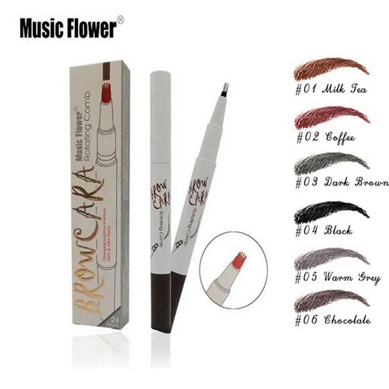 

Waterproof Microblading Eye Brow Tint Pencil Fork Tip Eyebrow Tattoo Pen Rotating Comb Lasting Makeup Best Selling 2018 Products