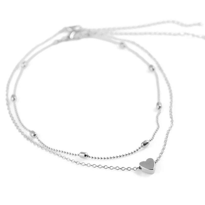 Золотое ожерелье s для женщин Подарки для девочек модная подвеска в виде сердца ожерелье многослойное колье массивные украшения