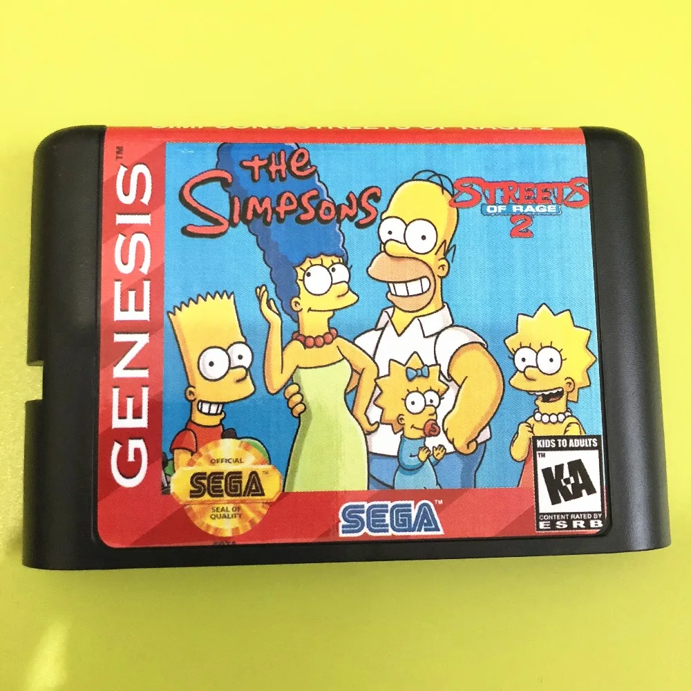 

Simpsons in Streets of Rage 2 16 bit MD Game Card For Sega Mega Drive For Genesis