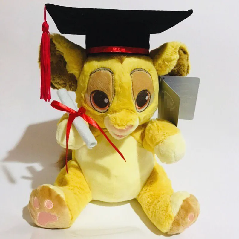

1pieces/lot 24cm plush king of the jungle doll simba toy Furnishing articles Graduation gift Doctorial hat
