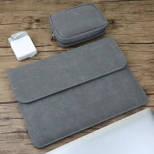 Матовая магнитная пряжка ПУ сумка для ноутбука для Xiaomi Macbook Pro 13 Air 11 12 2018 Новый 15 16 Touch/ID Bar Женский Мужской чехол(China)