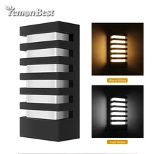 Современный прямоугольный корпус COB 15 Вт светодиодный настенный светильник IP65 водонепроницаемый настенный светильник теплый белый холодный белый переменный ток 85-265 в домашние наружные лампы