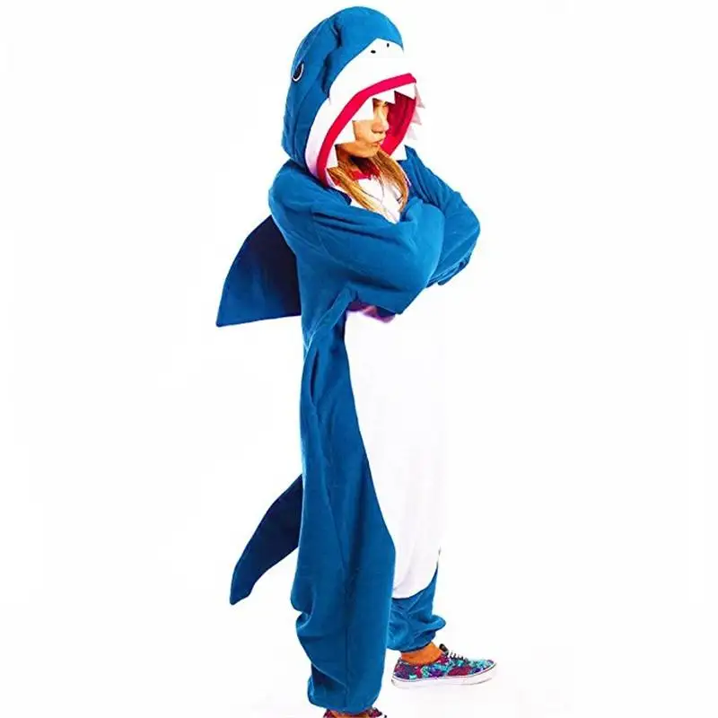 Cena Shark Onesies piżama w zwierzątka dla kobiet Onesie dla dorosłych jednoczęściowe piżamy body Cosplay Unisex bielizna nocna Halloween piżamy