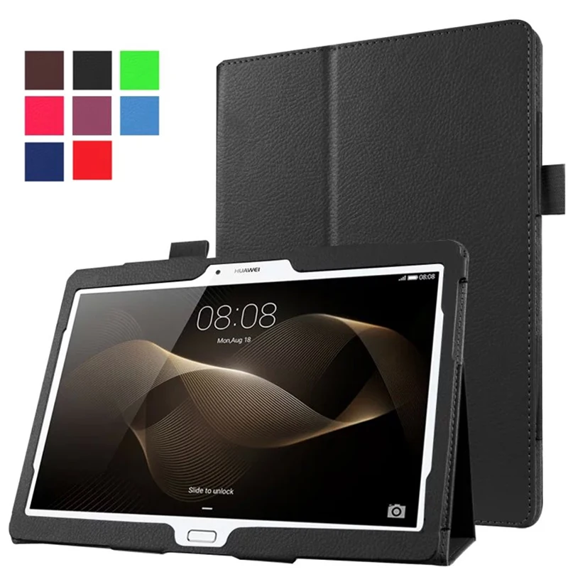 Enzi DHL/EMS/UPS 2 папки Folio Stand личи зерна кожаный чехол для huawei MediaPad M2 10,0 M2-A01W/F/L планшета