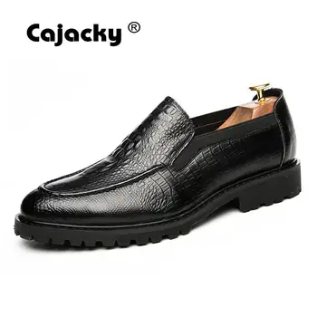 

Cajacky Men Pu Leather Dress Shoes Men Crocodile Pattern Driving Shoes Male Wedding Party Leather Shoes Burgundy Platform Shoes