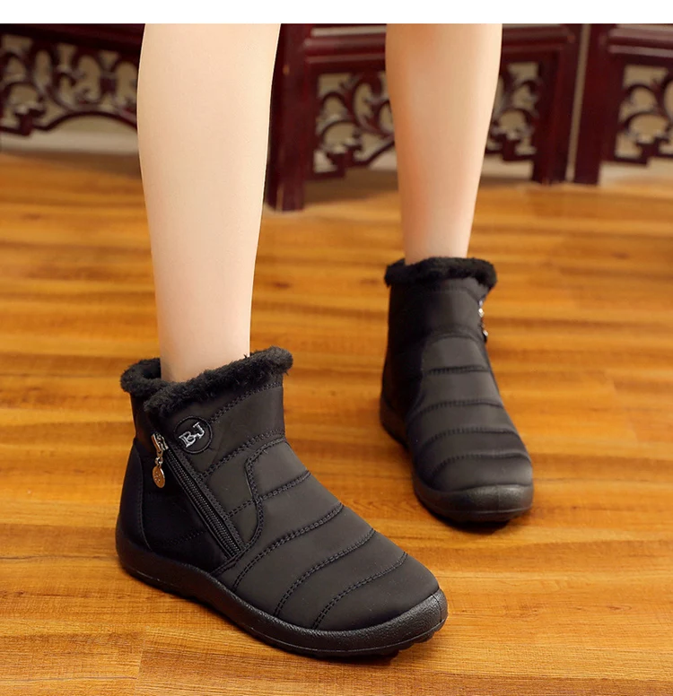 Women Boots Fashion Women Winter Shoes Warm Shoes Woman Side zipper Ladies Snow Boots Winter Boots Ankle Botas Mujer