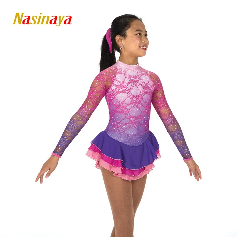 

Nasinaya Figure Skating Dress Customized Competition Ice Skating Skirt for Girl Women Kids Patinaje Gymnastics Performance 275