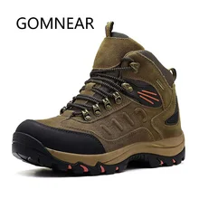 Gomnead/Мужская зимняя уличная походная обувь; кожаная обувь для охоты; треккинговые ботинки из водонепроницаемого материала; фирменные теплые спортивные кроссовки для мужчин