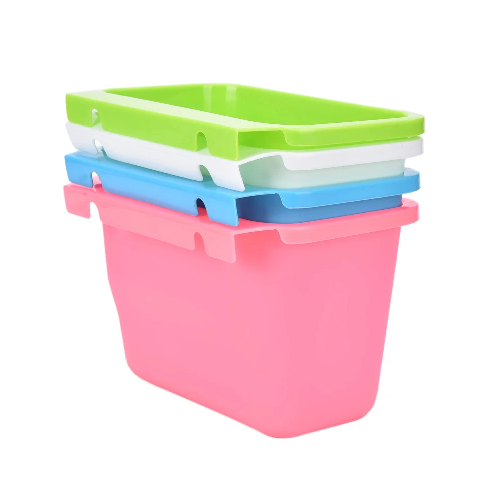 

1PC Mini Portable Square Kitchen Cabinet Mini Trash Storage Box Organizers Garbage Holder Hang Type Garbage Can
