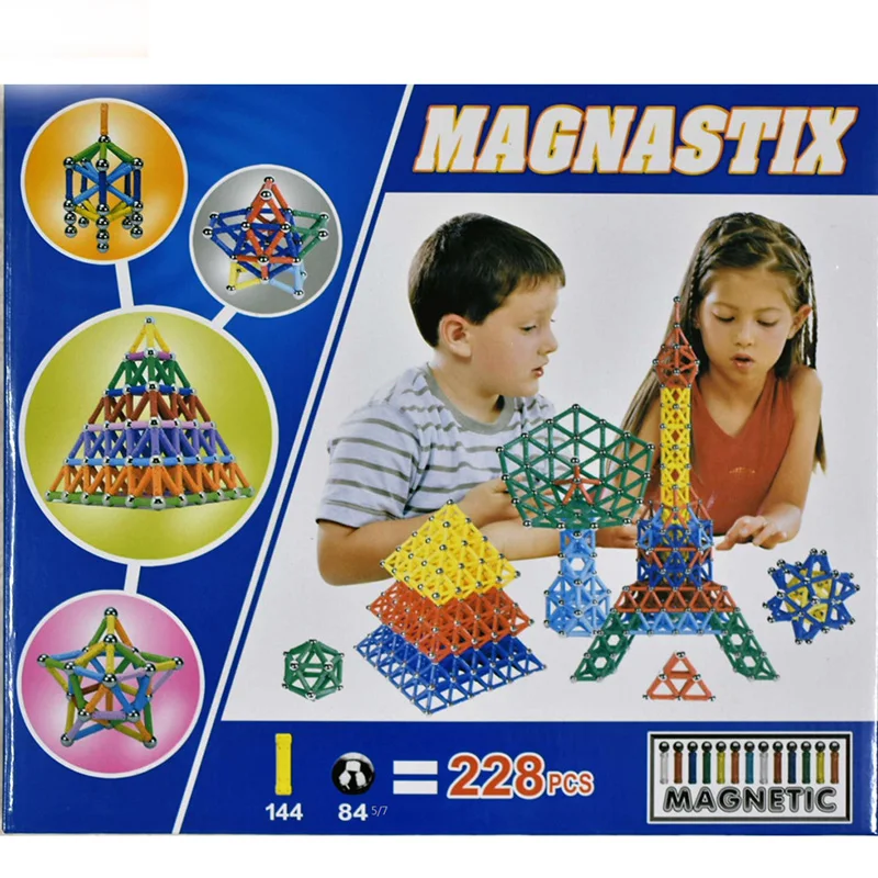 

228 PCS Bars/Balls DIY Puzzle Magnetic Puzzle Toys