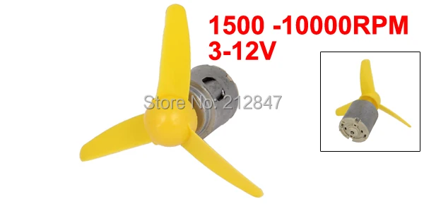 1500 -10000RPM 3-12V High Torque DC Motor w Propeller for Model Aircraft