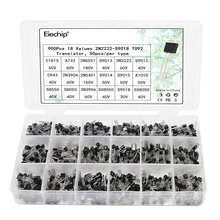 900Pcs/box 18Values TO-92 Transistor Assortment Kit A1015 2N2222 C1815 S8050 2N3904 2N3906 S9012 NPN/PNP Transistors set pack 100pcs 2n5087 5087 transistors to 92
