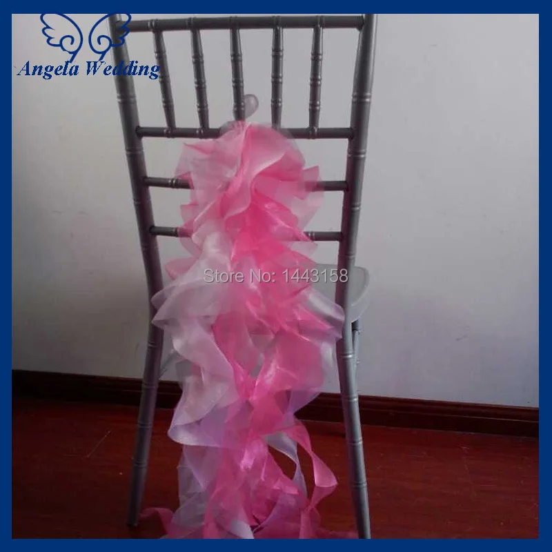 SH001B Nice Wholesale 2015 cheap fancy wedding organza hot pink curly