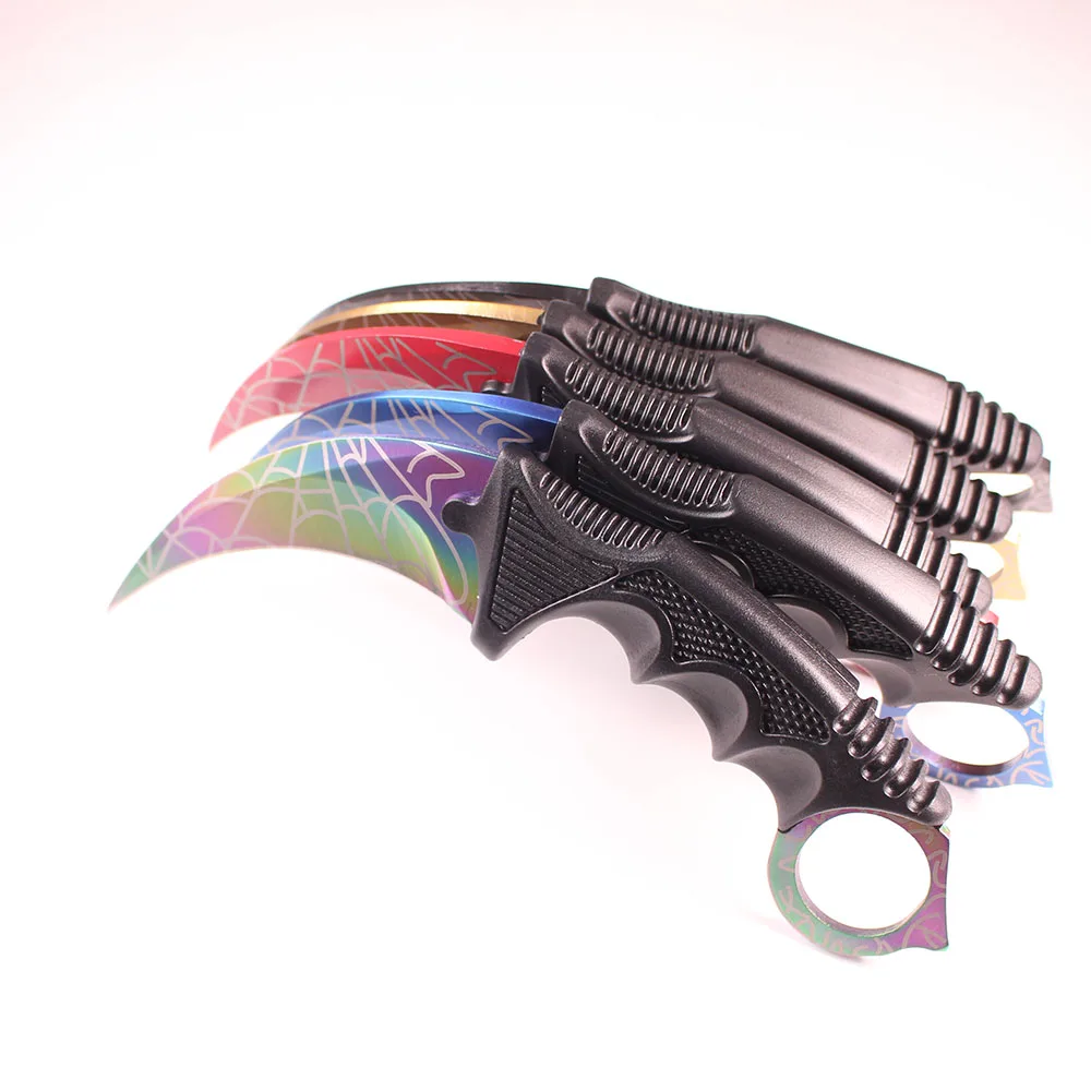 CS Cold csgo Karambit нож с фиксированным лезвием нож счетчика удара острый из нержавеющей стали походные охотничьи ножи для выживания с крышкой