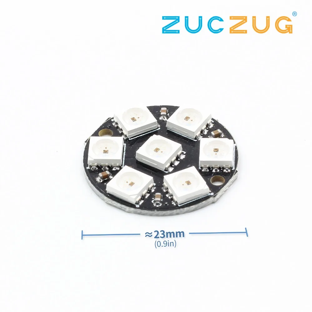 

7-Bit 7 Bits LEDs WS2812 5050 RGB LED Ring Lamp Light with Integrated Drivers For Arduino