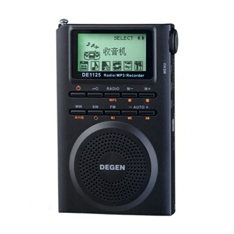 

Degen DE1125H Radio Digital FM Radio Recorder FM Stereo MW SW AM MP3 E-Book 4GB