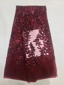

2019 High Quality African Lace Fabric Red lace fabric Swiss Voile Lace in Witzerland Nigerian Cotton lace For Wedding JL088
