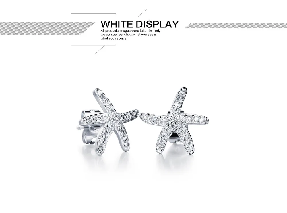 Women Girls Earrings Jewelry Silver Starfish Stud Fashion Gift