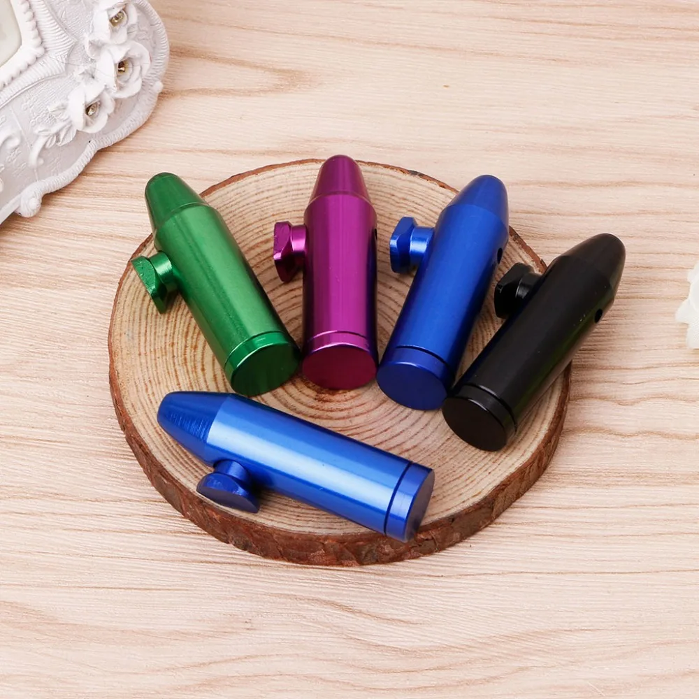 1pc Metal Pipe Flat Bullet Rocket Snuff Sniffer Weed Tobacco 1pc Metal Pipe Flat Bullet Rocket Snuff Sniffer Weed Tobacco