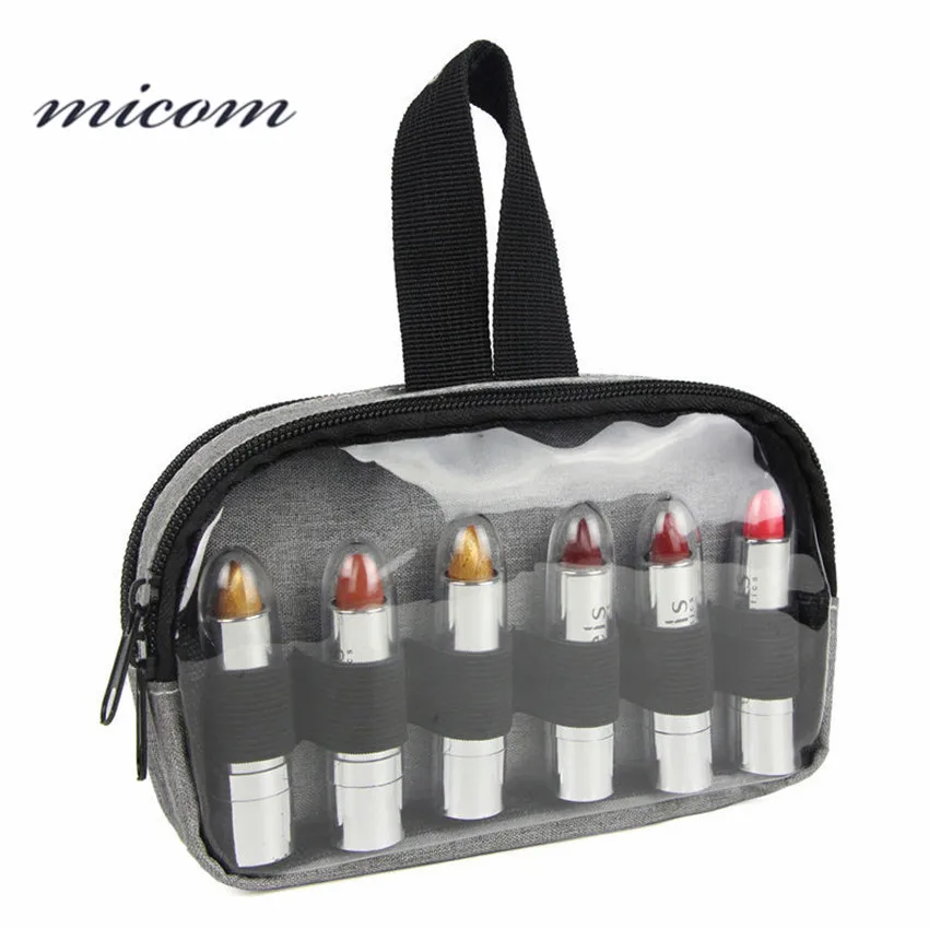 Lipstick Bag 12 Slots Transparent Pouch 2 Layers Make Up Bags