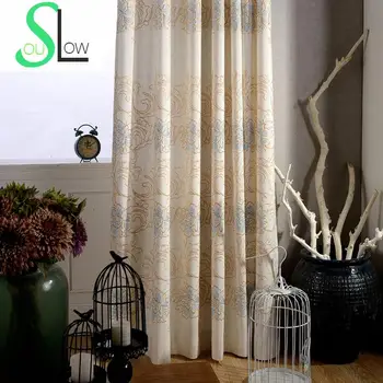 

Slow Soul Luoyang Map Exquisite Boutique Customized Cotton Curtains Embroidered For Living Room Kitchen Bedroom Curtain Luxury