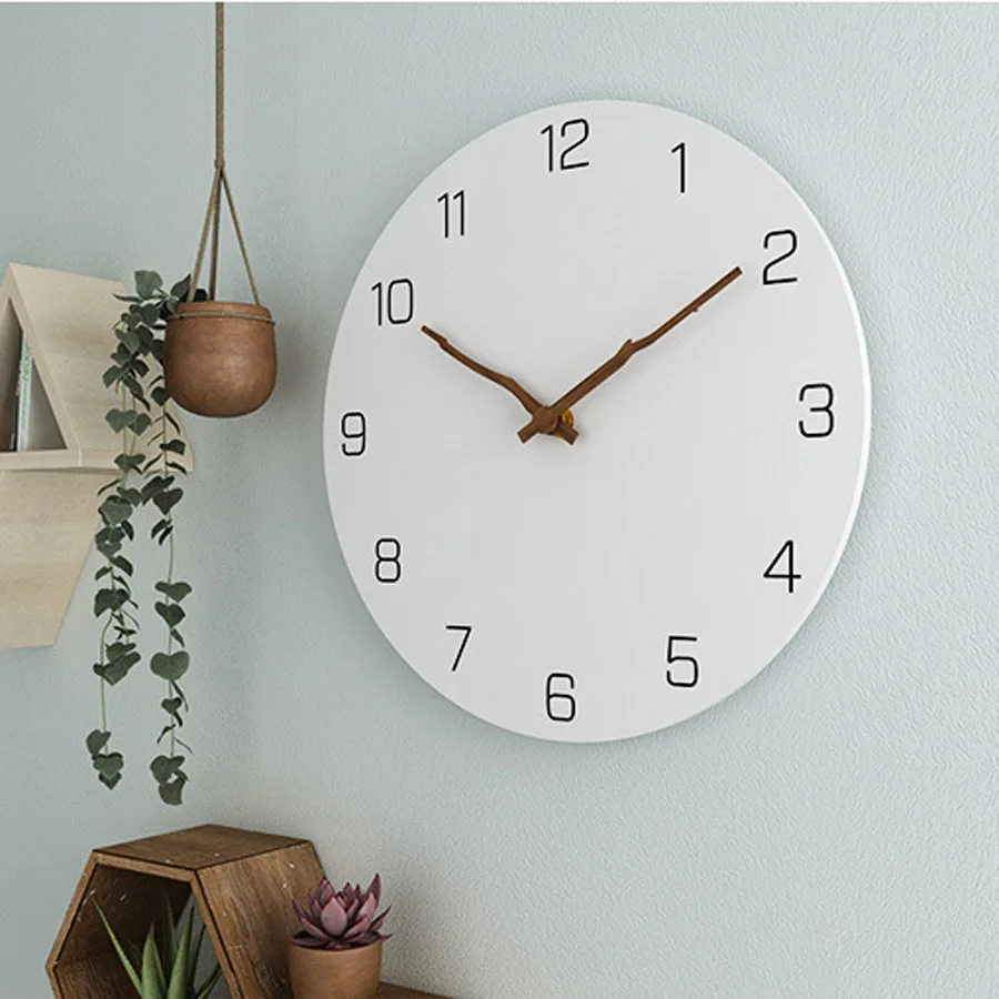 Wooden Wall Clock Simple Modern Design for Living Room Nordic Brief