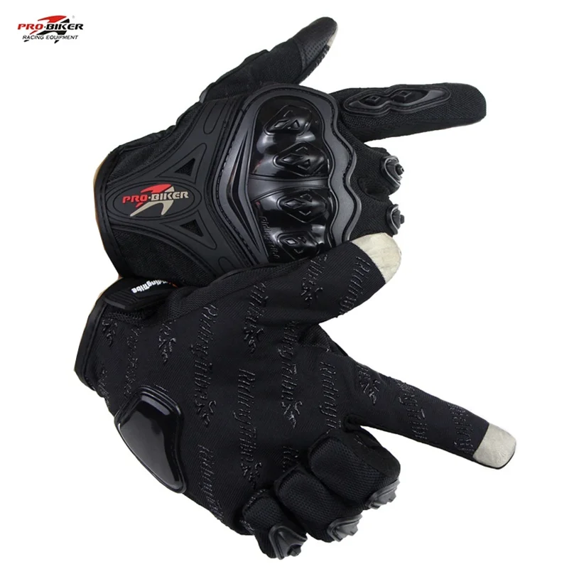 Перчатки с сенсорным экраном для мотоцикла, перчатки MX гонки, перчатки для мотокросса, защитные перчатки для мотоцикла Guantes Luvas Pro-biker MCS-42 - Цвет: Black