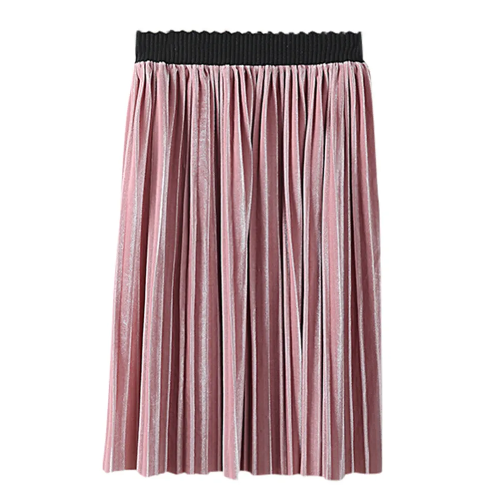 MUQGEW/Новые модные плиссированные детские юбки для девочек; однотонные модные плиссированные юбки для маленьких девочек; вечерние юбки - Цвет: Pink
