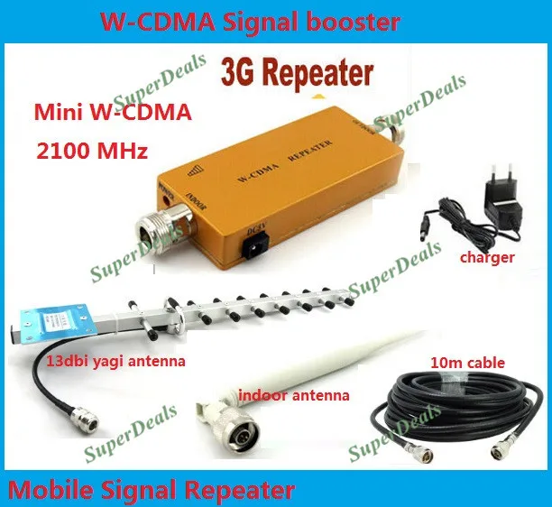 

Best price! 3G Repeater W-CDMA 2100Mhz Mobile Phone UMTS Signal Booster 3G WCDMA Signal Repeater Amplifier + 13dBi Yagi Antenna