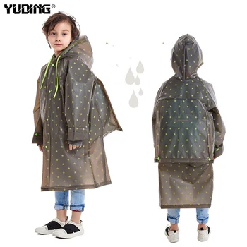 

Yuding Plastic Children Raincoat Outdoors Hooded Kindergarten Boys Kids Impermeable Poncho Schoolbag Rain Coat for Children