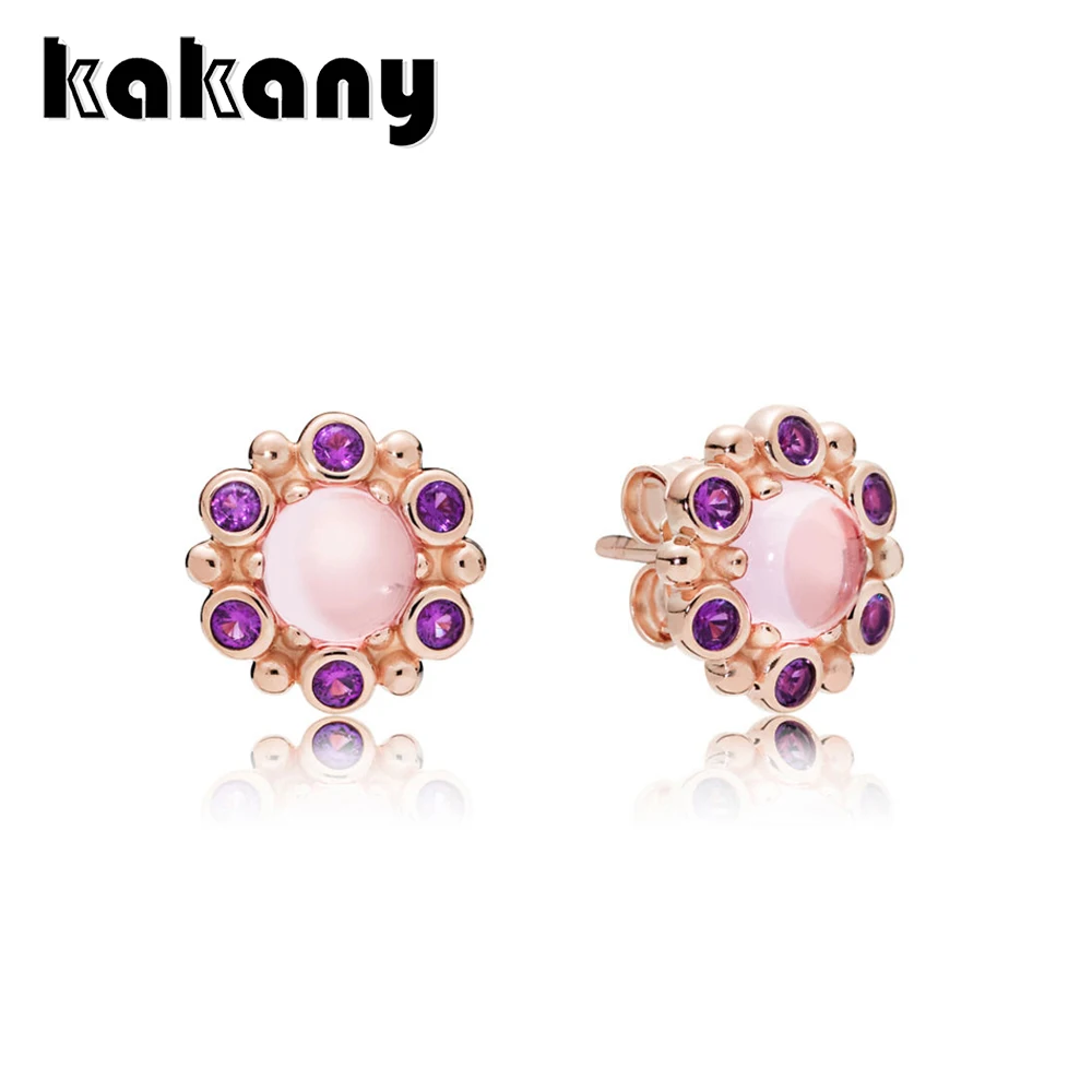 

KAKANY 100% 925 Sterling Silver 287728NPM ROSE HERALDIC RADIANCE EARRING STUDS Slim Chic Fun Original Women's Jewelry