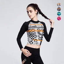 Для женщин с длинным рукавом с коротким рукавом на открытом воздухе Футболка для бега дышащий эластичный Фитнес беговые шорты для занятия йогой сжатый топ под спортивную одежду