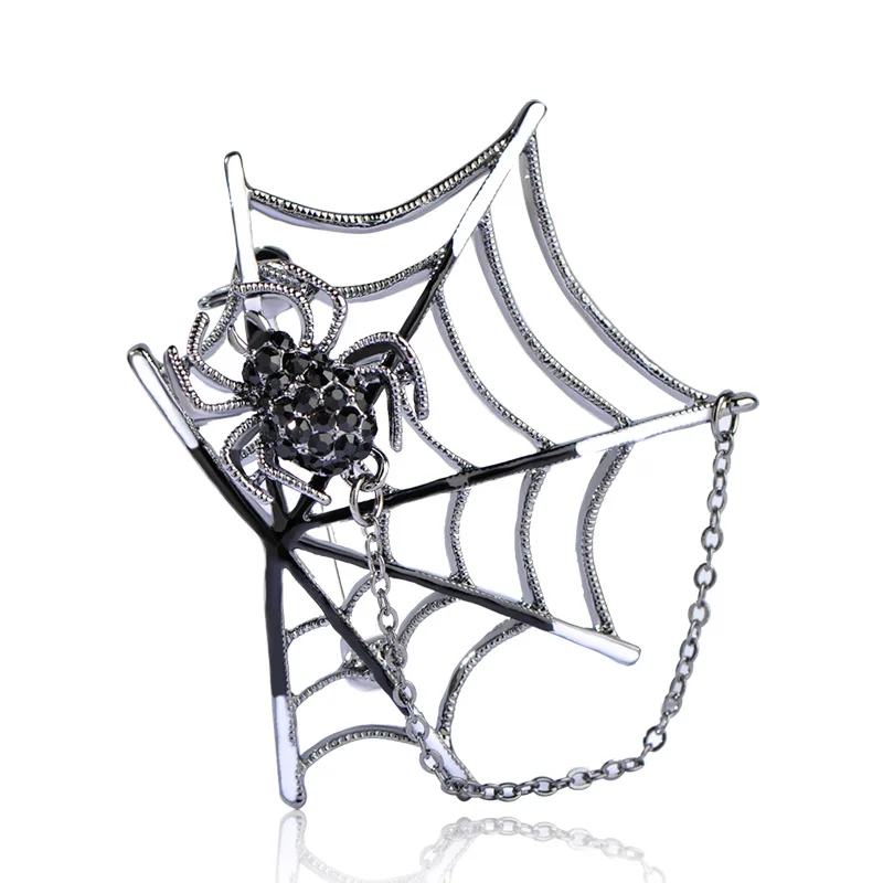 

Fashion Jewelry Magnet Spider And Cobweb Brooches For Women Men Black Gun Plated Enamel Brooch Pins Scarf Dress Suit Collar Clip