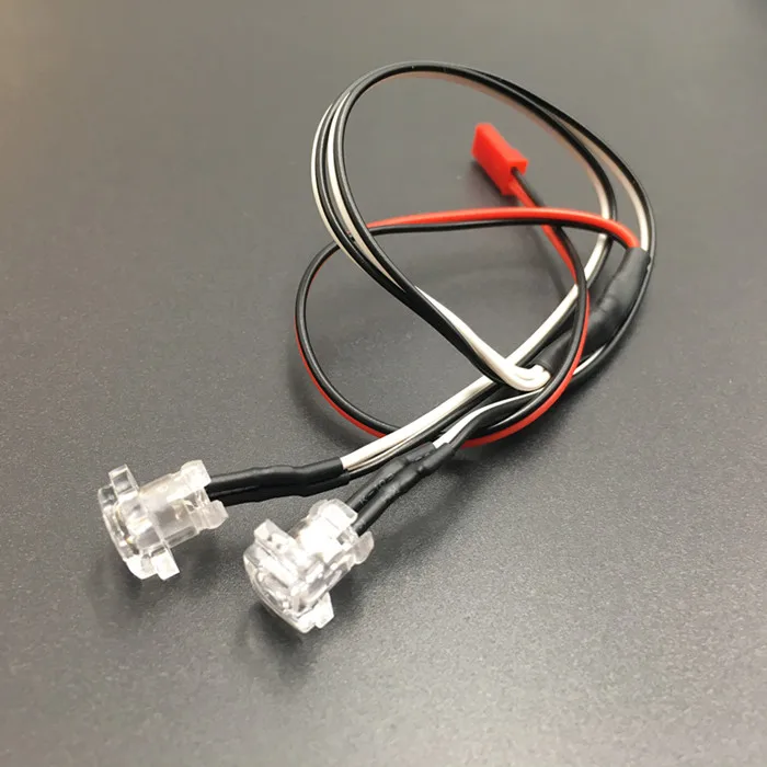 

1PCS Simulation Traxxas TRX-4 Front Bumper Lamp Cup PC Square Car Headlight LED Light Cover with Connector Cable for RC Car Part